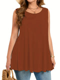 Women's Ruffle Tops Blouse 1-6XL Fashion Designer Singlets (Plus Size)-Brown-5XL