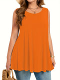 Women's Ruffle Tops Blouse 1-6XL Fashion Designer Singlets (Plus Size)-Orange-6XL
