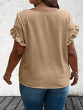 Women's Ruffled Blouse Fashion Designer 2-5XL T-Shirts (Plus Size)