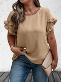 Women's Ruffled Blouse Fashion Designer 2-5XL T-Shirts (Plus Size)