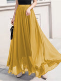 Women's Ruffled Chiffon Irregular Fashion S-L Designer Skirts (Long)