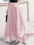 Women's Ruffled Chiffon Irregular Fashion S-L Designer Skirts (Long)