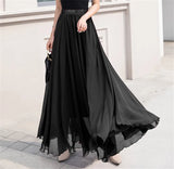 Women's Ruffled Chiffon Irregular Fashion S-L Designer Skirts (Long)