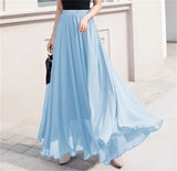Women's Ruffled Chiffon Irregular Fashion S-L Designer Skirts (Long)