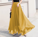 Women's Ruffled Chiffon Irregular Fashion S-L Designer Skirts (Long)