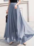 Women's Ruffled Chiffon Irregular Fashion S-L Designer Skirts (Long)