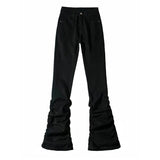 Women's Ruffled Drawstring Fashion Designer Bootleg Pants-Women's Fashion Designer Leggings / Pants
