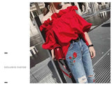 Women's Ruffled Fashion Designer Puffed Sleeves Tops T-Shirts-Women's Tops Fashion Designer T-Shirts / Blouses