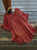 Women's Ruffled Hem Blouse 1-5XL Fashion Designer T-Shirts (Plus Size)-Women's Tops Fashion Designer Plus Size T-Shirts / Blouses-International Women's Clothing