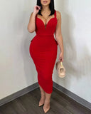 Women's Ruffled Trim Fashion Designer Bow Backless Dresses (Midi)-Women's Fashion Designer Dresses