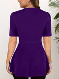 Women's Ruffled Twisted 3-5XL Tops Fashion Designer T-Shirts (Plus Size)