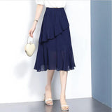 Women's Ruffled XL-7XL Fashion Designer Chiffon Short Skirts (Plus Size)