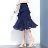 Women's Ruffled XL-7XL Fashion Designer Chiffon Short Skirts (Plus Size)