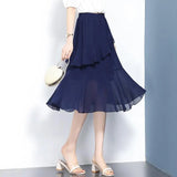 Women's Ruffled XL-7XL Fashion Designer Chiffon Short Skirts (Plus Size)