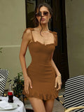 Women's Ruffles XS-L Bodycon Fashion Designer Dresses (Short)-Women's Fashion Designer Dresses-Women&#x27;s fashion designer plus size clothes