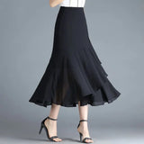 Women's Ruffles Irregular Fishtail M-3XL Fashion Designer Skirts (Midi)