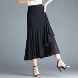 Women's Ruffles Irregular Fishtail M-3XL Fashion Designer Skirts (Midi)