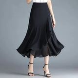 Women's Ruffles Irregular Fishtail M-3XL Fashion Designer Skirts (Midi)