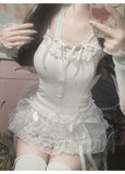 Women's Ruffles Lace S-L Layered Fashion Designer Mini Skirts (Short)