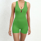 Women's Ruffles S-L Fashion Designer Yoga Play-suit Rompers-Women's Fashion Designer Rompers / Jumpsuits-green-Women&#x27;s fashion designer plus size clothes
