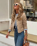 Women's Rustic Tops Fashion Designer Tweed Woolen Jackets-Women's Fashion Designer Jackets