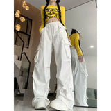 Women's S-2XL Ruffled Cargo Fashion Designer Pants