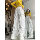 Women's S-2XL Ruffled Cargo Fashion Designer Pants