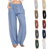 Women's S-3XL Fashion Designer Cotton Hemp Casual Pants