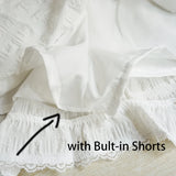 Women's S-XL Fashion Designer Lace Ruffled Mini Skirts (Short)