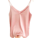 Women's Satin Crop Tank Fashion Designer S-2XL Tops Singlets-Women's Tops Fashion Designer Singlets-International Women's Clothing