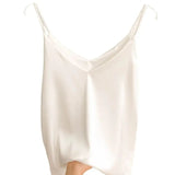 Women's Satin Crop Tank Fashion Designer S-2XL Tops Singlets-Women's Tops Fashion Designer Singlets-International Women's Clothing