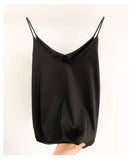 Women's Satin Crop Tank Fashion Designer S-2XL Tops Singlets-Women's Tops Fashion Designer Singlets-International Women's Clothing