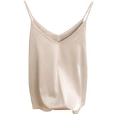 Women's Satin Crop Tank Fashion Designer S-2XL Tops Singlets-Women's Tops Fashion Designer Singlets-International Women's Clothing