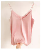 Women's Satin Crop Tank Fashion Designer S-2XL Tops Singlets-Women's Tops Fashion Designer Singlets-International Women's Clothing