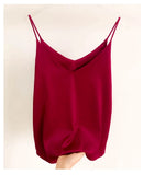 Women's Satin Crop Tank Fashion Designer S-2XL Tops Singlets-Women's Tops Fashion Designer Singlets-International Women's Clothing