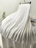 Women's Satin Fashion Designer High Waist Pleated Skirts (Long)-Women's Fashion Designer Skirts