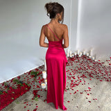 Women's Satin Spaghetti S-XL Fashion Designer Dresses (Long)