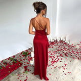 Women's Satin Spaghetti S-XL Fashion Designer Dresses (Long)