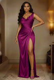 Women's Satin Split Fashion Designer S-3XL Prom Dresses (Long)