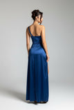 Women's Satin Split S-L Fashion Designer Prom Dresses (Long)