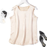 Women's S-7XL Satin Tops Fashion Designer Singlets (Plus Size)-Women's Tops Fashion Designer Plus Size Singlets-International Women's Clothing