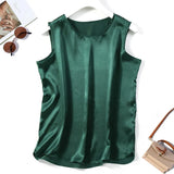 Women's S-7XL Satin Tops Fashion Designer Singlets (Plus Size)-Women's Tops Fashion Designer Plus Size Singlets-International Women's Clothing