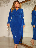 Women's Sequin Bodycon Fashion Designer Midi Dresses (Plus Size)