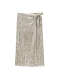 Women's Sequin Bow Tie Fashion Designer Skirts (Midi)-Women's Fashion Designer Skirts