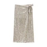 Women's Sequin Bow Tie Fashion Designer Skirts (Midi)-Women's Fashion Designer Skirts