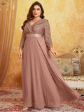 Women's Sequin Chiffon Banquet Fashion Designer L-7XL Long Dresses (Plus Size)-Women's Fashion Designer Plus Size Dresses