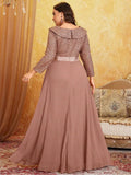 Women's Sequin Chiffon Banquet Fashion Designer L-7XL Long Dresses (Plus Size)-Women's Fashion Designer Plus Size Dresses