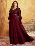 Women's Sequin Chiffon Banquet Fashion Designer L-7XL Long Dresses (Plus Size)-Women's Fashion Designer Plus Size Dresses