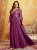Women's Sequin Chiffon Banquet Fashion Designer L-7XL Long Dresses (Plus Size)-Women's Fashion Designer Plus Size Dresses