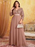 Women's Sequin Chiffon Banquet Fashion Designer L-7XL Long Dresses (Plus Size)-Women's Fashion Designer Plus Size Dresses